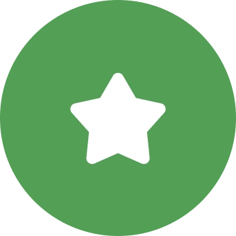 A green circle with a white star in the middle.